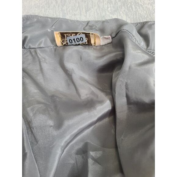 Stuart Lang VTG women's Blouse Gray Size 13/14 Light Academia Proper Career - Picture 7 of 7